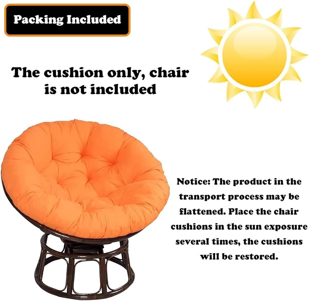 Hanging Basket Chair Cushion, Indoor Outdoor Papasan Chair Cushion, Thick Round Overstuffed Egg Chair Pad Hanging Hammock Seat Cushion Patio Furniture Cushion(Purple,110cm(43in))