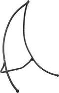Sunnydaze Outdoor Hammock Chair Stand - Steel Hanging Chair Stand with Curved Legs - Black - 84' H