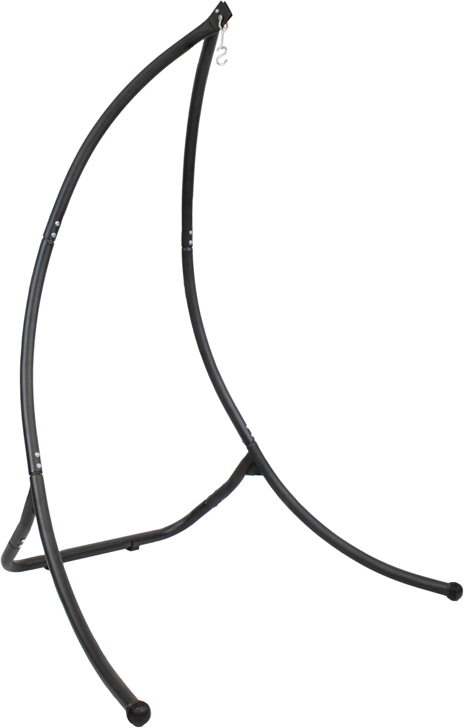 Sunnydaze Outdoor Hammock Chair Stand - Steel Hanging Chair Stand with Curved Legs - Black - 84' H