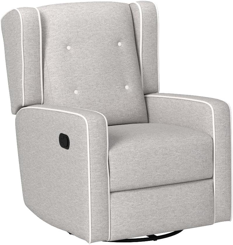 CANMOV Swivel Rocker Recliner Chair, Rocking Chair Nursery Glider Recliner, Manual Glider Chair for Nursery (Gray)
