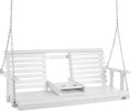 VEVOR Wooden Porch Swing 5 ft, Patio Bench Swing for Courtyard & Garden, Upgraded 880 lbs Strong Load Capacity, Heavy Duty Swing Chair Bench with Hanging Chains for Outdoors, White