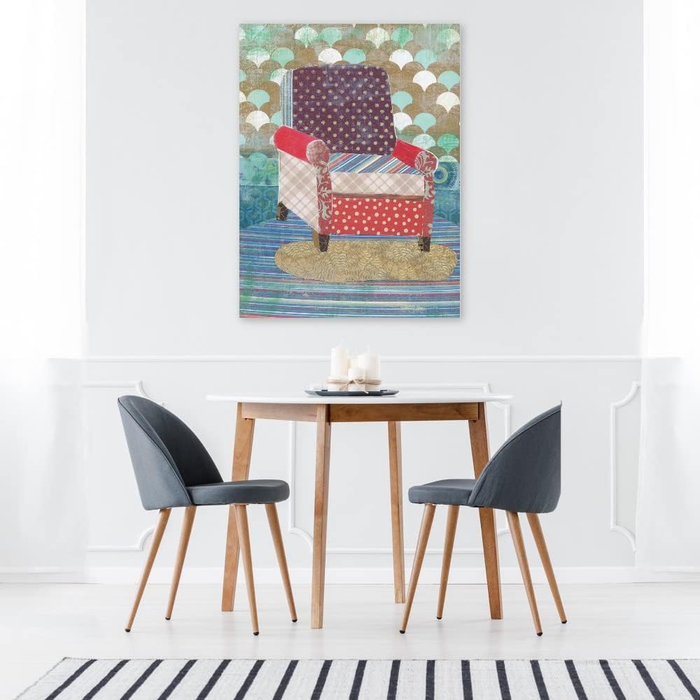 Fine Art Canvas Artist Chair Canvas Wall Decor by Artist Jenny McGee for Living Room, Bedroom, Bathroom, Kitchen, Office, Bar, Dining & Guest Room - Ready to Hang - 24 in x 32 in