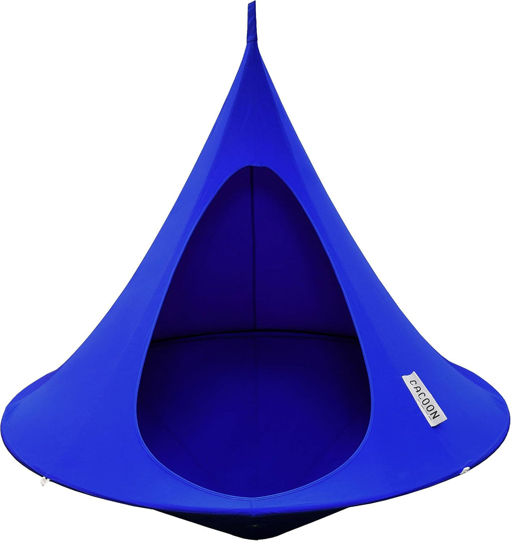 Double Cacoon Hanging Chair for Two – Cozy Indoor/Outdoor Hammock with Polyester Canvas, 440 lb Capacity, Includes 18ft Rope & Carabiner