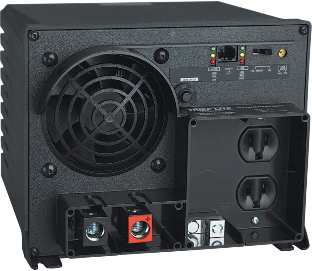Tripp Lite Power Industrial Inverter, 2000W, 12VDC, 120V, RJ45, 5-15R 2-Outlets for RVs,Trucks, Fleet Vehicles & Emergency Vehicles, 1 Year Warranty (PV2000FC)