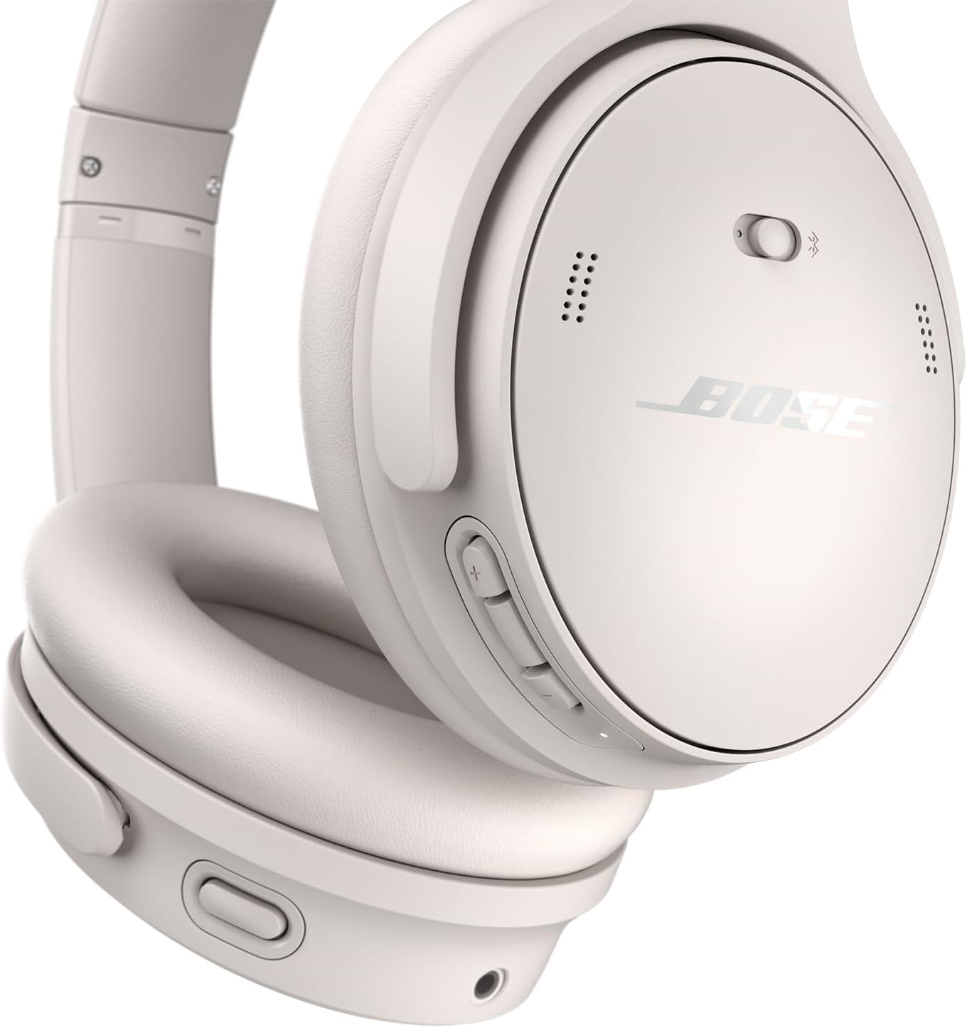 Bose QuietComfort Wireless Noise Cancelling Headphones, Bluetooth Over Ear Headphones with Up to 24 Hours of Battery Life, White Smoke (Renewed)