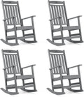 FUNBERRY Outdoor Rocking Chairs Set of 4, HDPE All Weather Poly Lumber Rocker, High Back Patio Rockers Easy Assembly