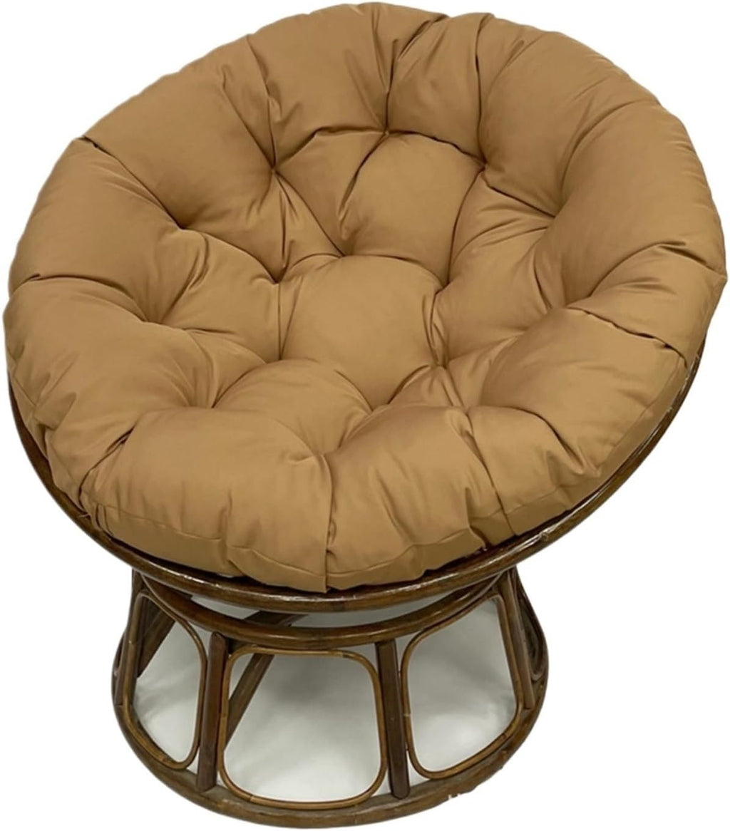 Ergonomic Wicker Papasan Chair Cushion, Round Papasan Swivel Chair Cushion, Rocking Chair Cushion for Outdoor Indoor(Brown,51 * 51 in)