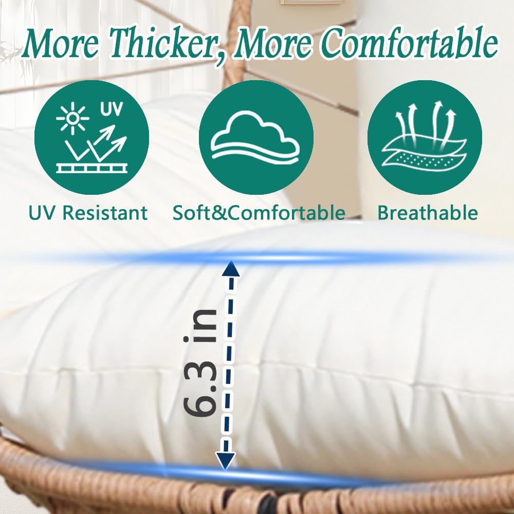 Egg Chair with Stand Hanging Swing Outdoor Indoor Rattan Wicker with UV Resistant Cushions and Pillow Gift for Kid Mom for Bedroom Patio Balcony Nest Chair