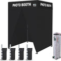 Eurmax USA 5x5 Pop Up Canopy Tent,Commercial Tent with Patented No-Tip Rolling Bag,4 Zippered Removable Walls,UV & Water Resistant Top,Heavy Duty Outdoor Gazebo,Instant Shelter(Flat Printed Black)
