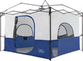 KAMPKEEPER Camping Inner Tent for Pop Up Canopy, Converts 10'x10' Straight Leg Canopy into Camping Tent–Fully Vented Roof(Top & Frame NOT Included) (Navy Blue, with Dog Hole)