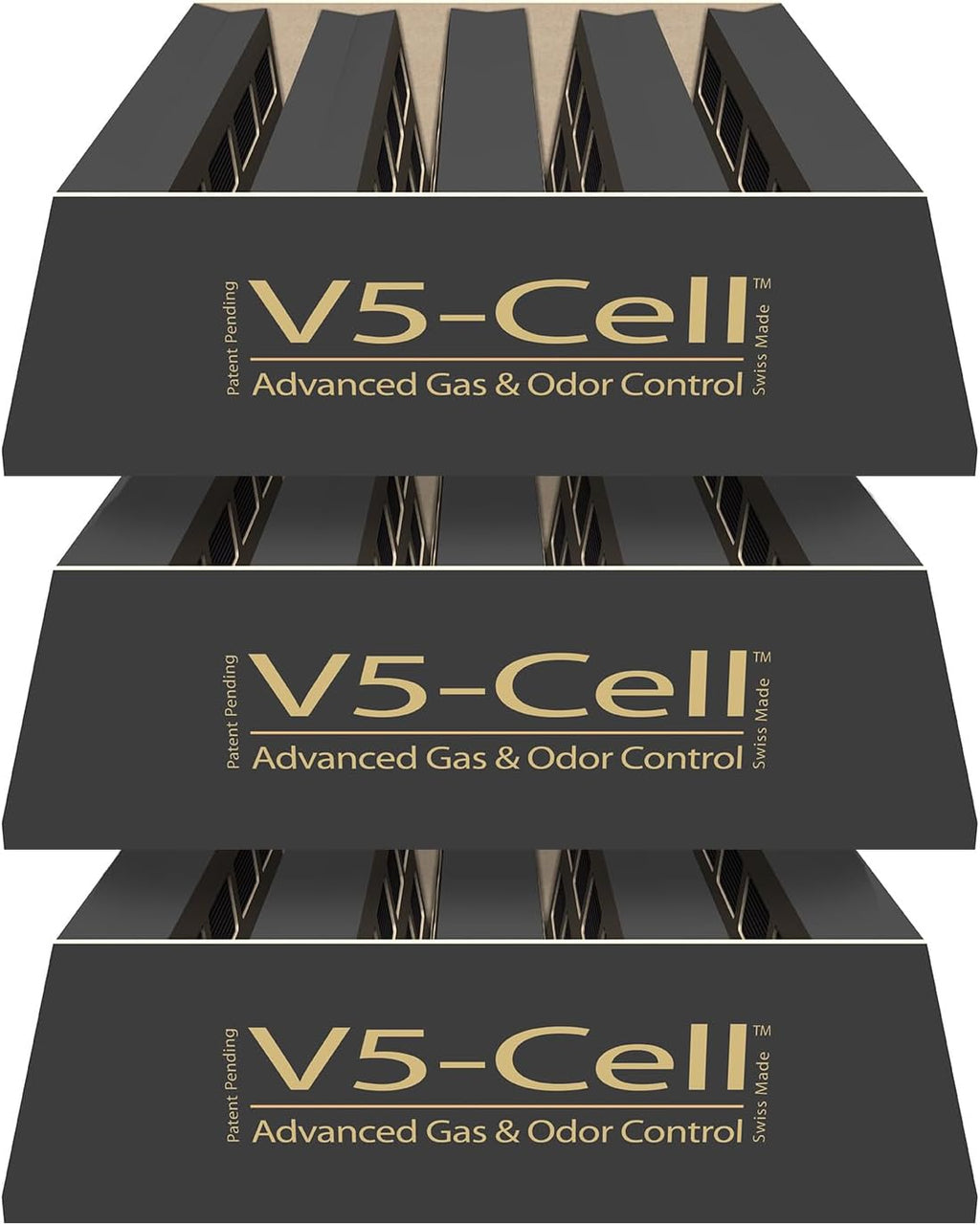IQAir V5-Cell Filter 3Pk - Genuine Replacement Air Filter HealthPro Plus - Activated Carbon & Alumina Filter for Versatile Gas and Odor Control - Swiss Made Filters for Air Purifiers