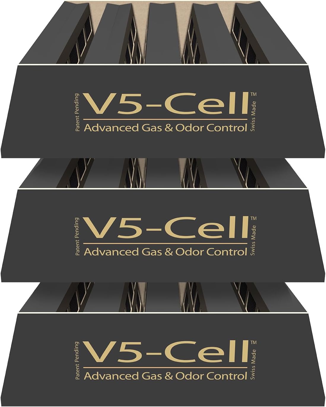 IQAir V5-Cell Filter 3Pk - Genuine Replacement Air Filter HealthPro Plus - Activated Carbon & Alumina Filter for Versatile Gas and Odor Control - Swiss Made Filters for Air Purifiers