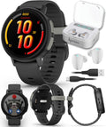 Garmin Bounce 2 Kids Smartwatch with LTE – Two-Way Calling, Text Messaging, Real-Time GPS Tracking, Swim-Friendly AMOLED Display, Music, Slate Gray w/Wearable4U White Earbuds Bundle