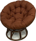 Ergonomic Wicker Papasan Chair Cushion, Round Papasan Swivel Chair Cushion, Rocking Chair Cushion for Outdoor Indoor(Coffee,51 * 51 in)