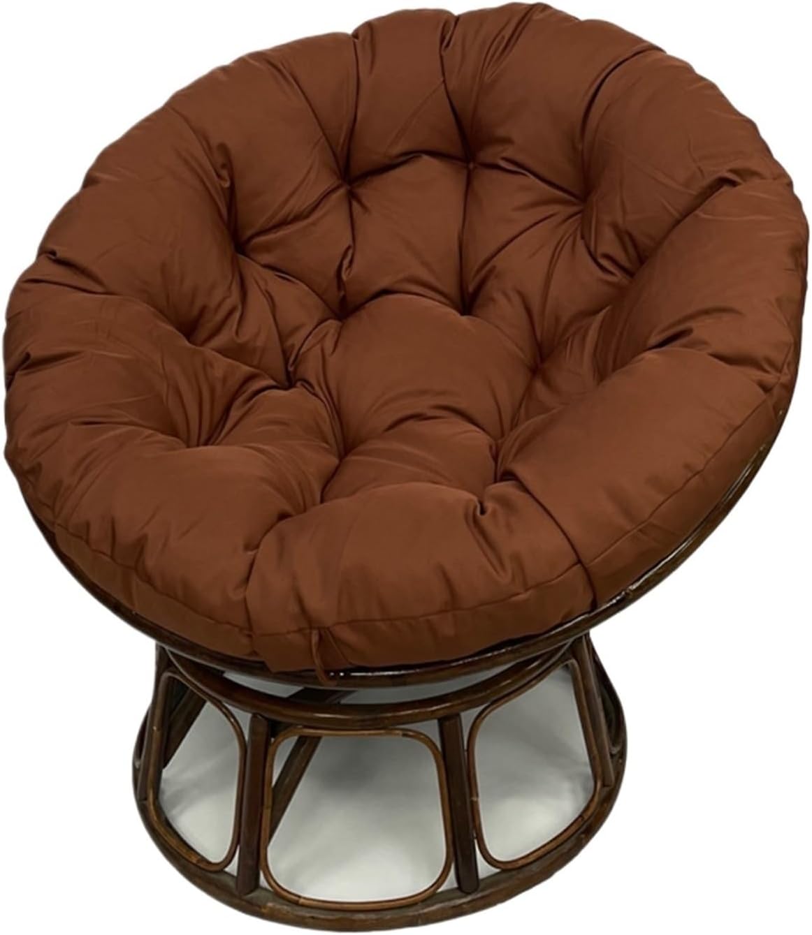 Ergonomic Wicker Papasan Chair Cushion, Round Papasan Swivel Chair Cushion, Rocking Chair Cushion for Outdoor Indoor(Coffee,51 * 51 in)