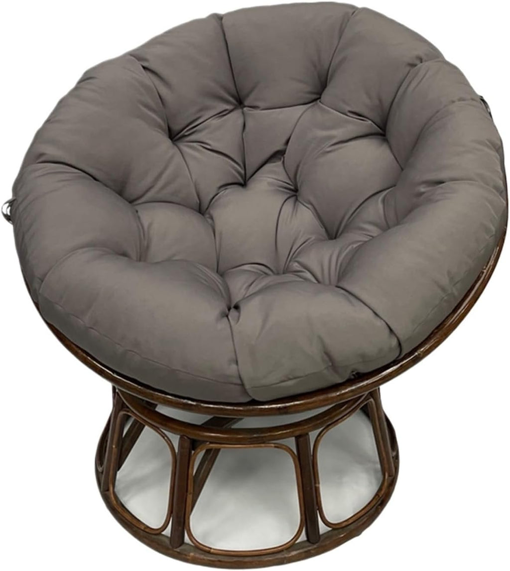 Ergonomic Wicker Papasan Chair Cushion, Round Papasan Swivel Chair Cushion, Rocking Chair Cushion for Outdoor Indoor(Gray,51 * 51 in)