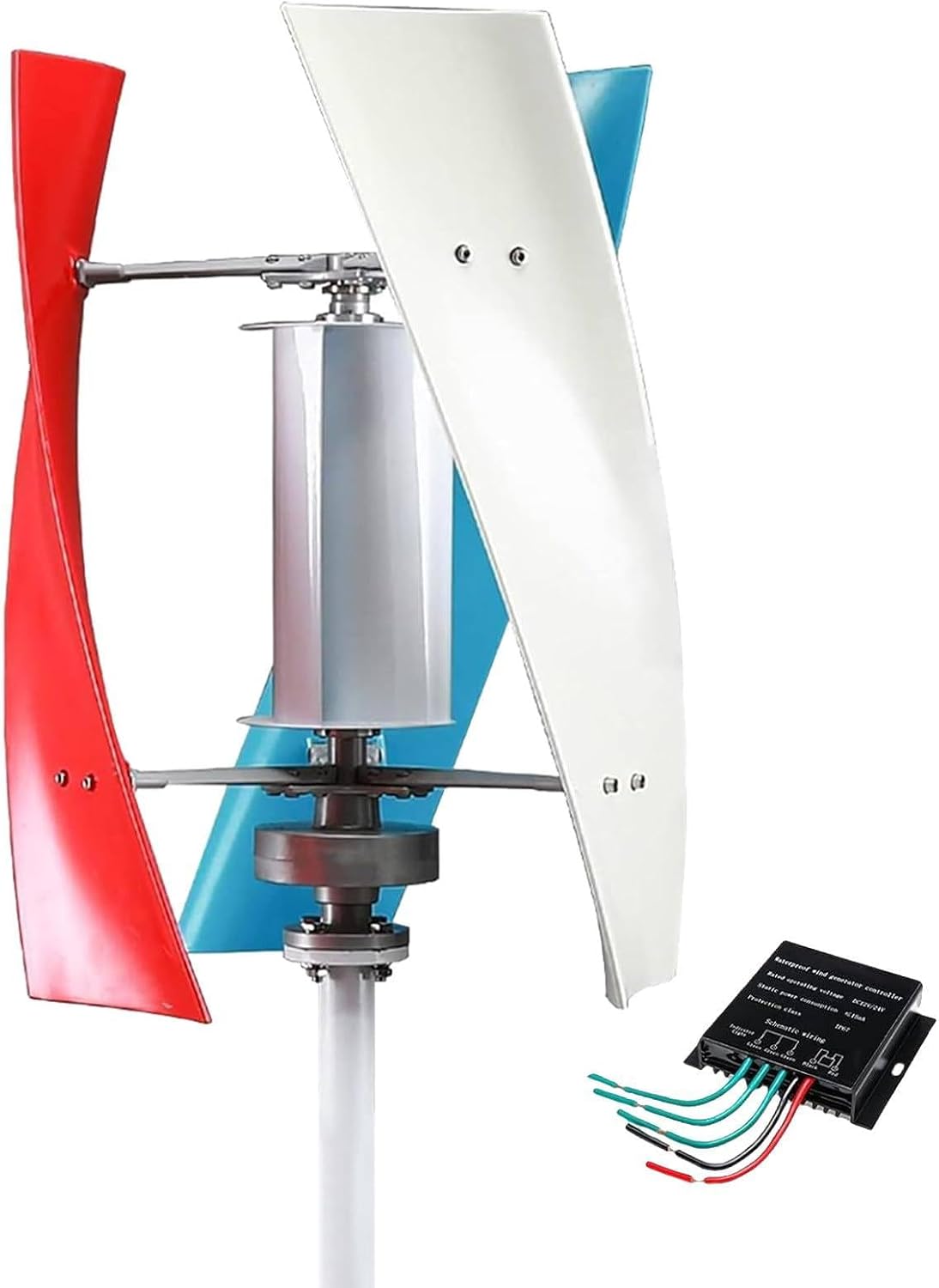 Vertical Wind Turbine Generator for Home 1500W 12V 24V 48V with MPPT Low Noise, energy efficient wind power for Farm Garden for Marine,RV,Home,Windmill Generator color-220V