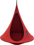 Cacoon Hanging Chair for Kids - Weight Capacity 220Lbs - Outdoor and Indoor Use - Hanging Kit Included - Aluminum Ring for Durability (Chili Red)