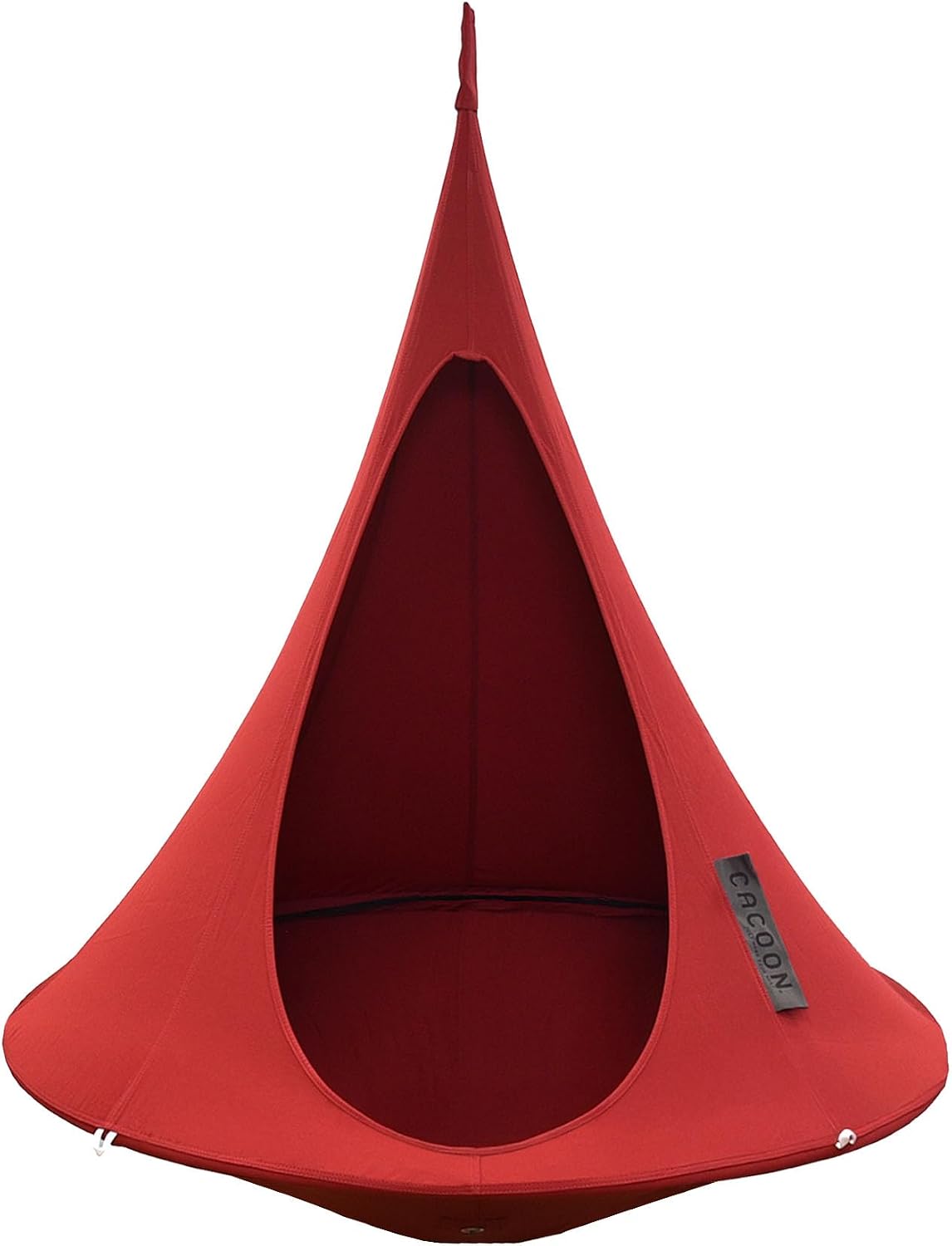 Cacoon Hanging Chair for Kids - Weight Capacity 220Lbs - Outdoor and Indoor Use - Hanging Kit Included - Aluminum Ring for Durability (Chili Red)