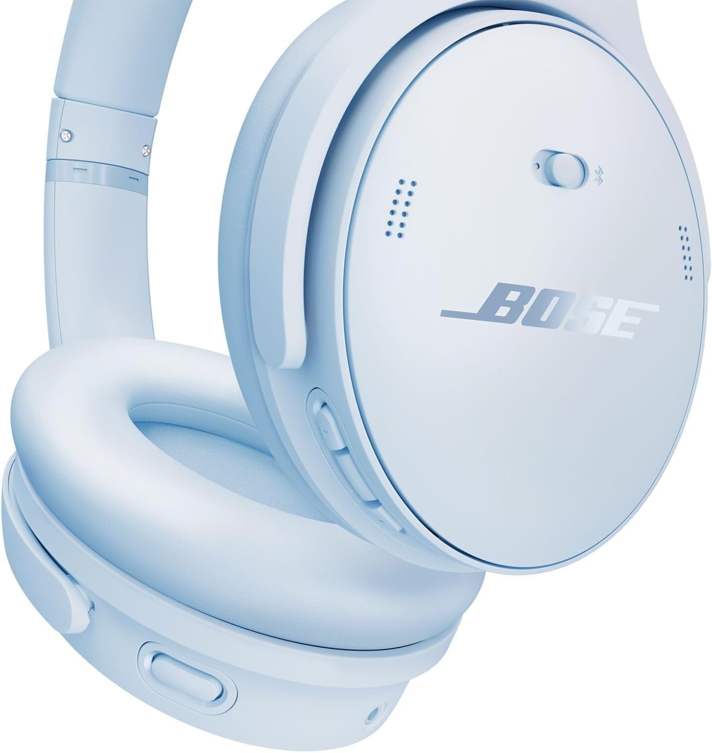 Bose QuietComfort Headphones - Wireless Bluetooth Headphones, Active Over Ear Noise Cancelling and Mic, Deep Bass Bundle + Desktop Headphone Stand + Green Extreme Dual Wall Charger (Ice Blue)