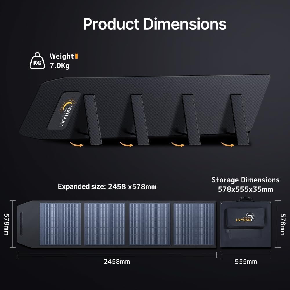 LVYUAN 300W Portable Solar Panel Foldable Solar Panel, Solar Cells 22.5% High Efficiency for Outdoor Adventures Power Station and Camping