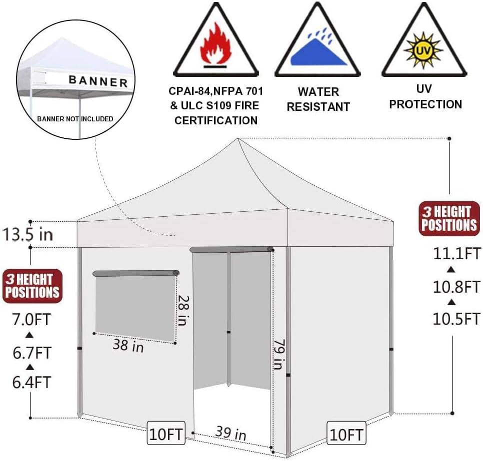 Eurmax USA 10x10 Pop Up Canopy Tent,Commercial Tent with Patented No-Tip Rolling Bag,4 Zippered Removable Walls,UV & Water Resistant Canopy Top,Heavy Duty Outdoor Gazebo,Instant Shelter(Purple)