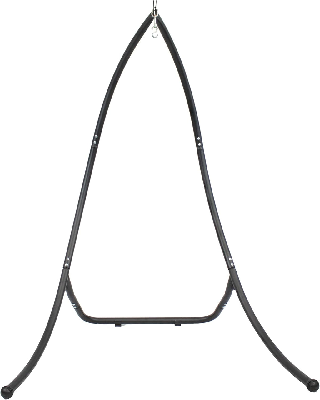 Sunnydaze Outdoor Hammock Chair Stand - Steel Hanging Chair Stand with Curved Legs - Black - 84' H