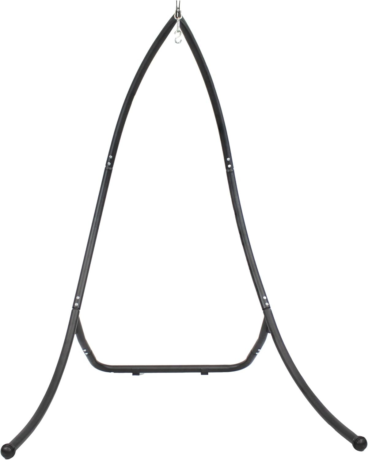 Sunnydaze Outdoor Hammock Chair Stand - Steel Hanging Chair Stand with Curved Legs - Black - 84' H