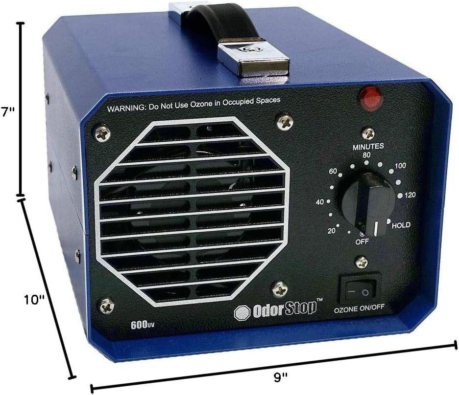 OdorStop OS600UV1 Mini/Travel Size Ozone Generator/UV Air Purifier for Areas of 600 sq ft +