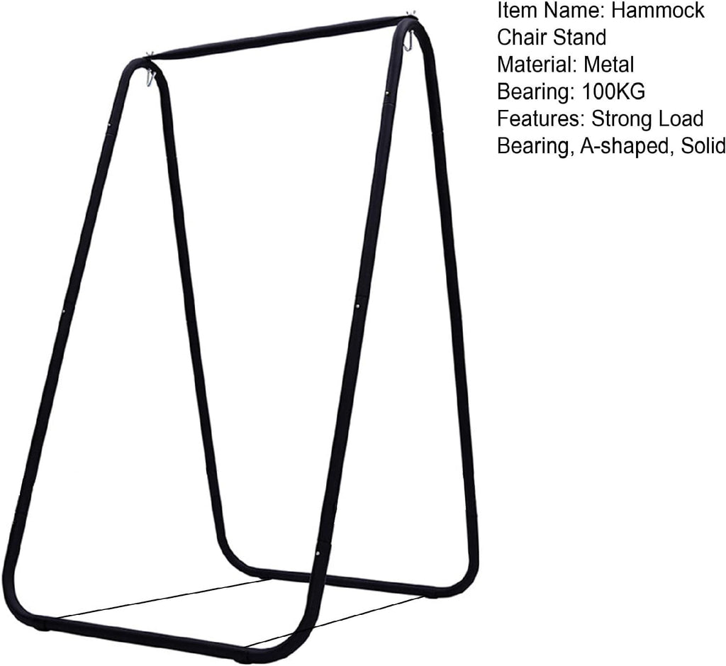 Swing Hammock Stand, A-Shaped Strong Load Bearing Hammock Stand, Anti-Deformed Hammock Chair Stand Swing Support Rack for Home or Outdoor (Black)