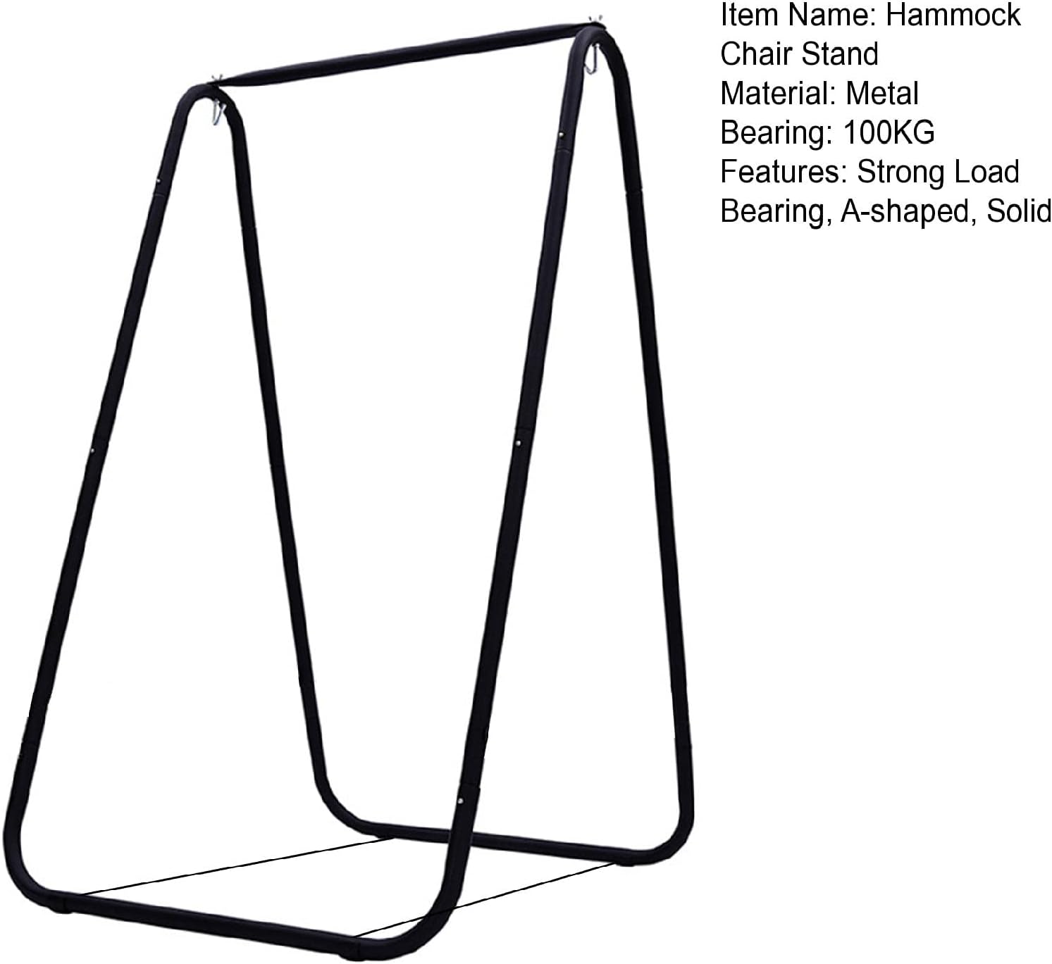Swing Hammock Stand, A-Shaped Strong Load Bearing Hammock Stand, Anti-Deformed Hammock Chair Stand Swing Support Rack for Home or Outdoor (Black)
