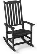 Outdoor Rocking Chair, Oversized All Weather High Back Porch Rocker, Patio Rockers for Outside