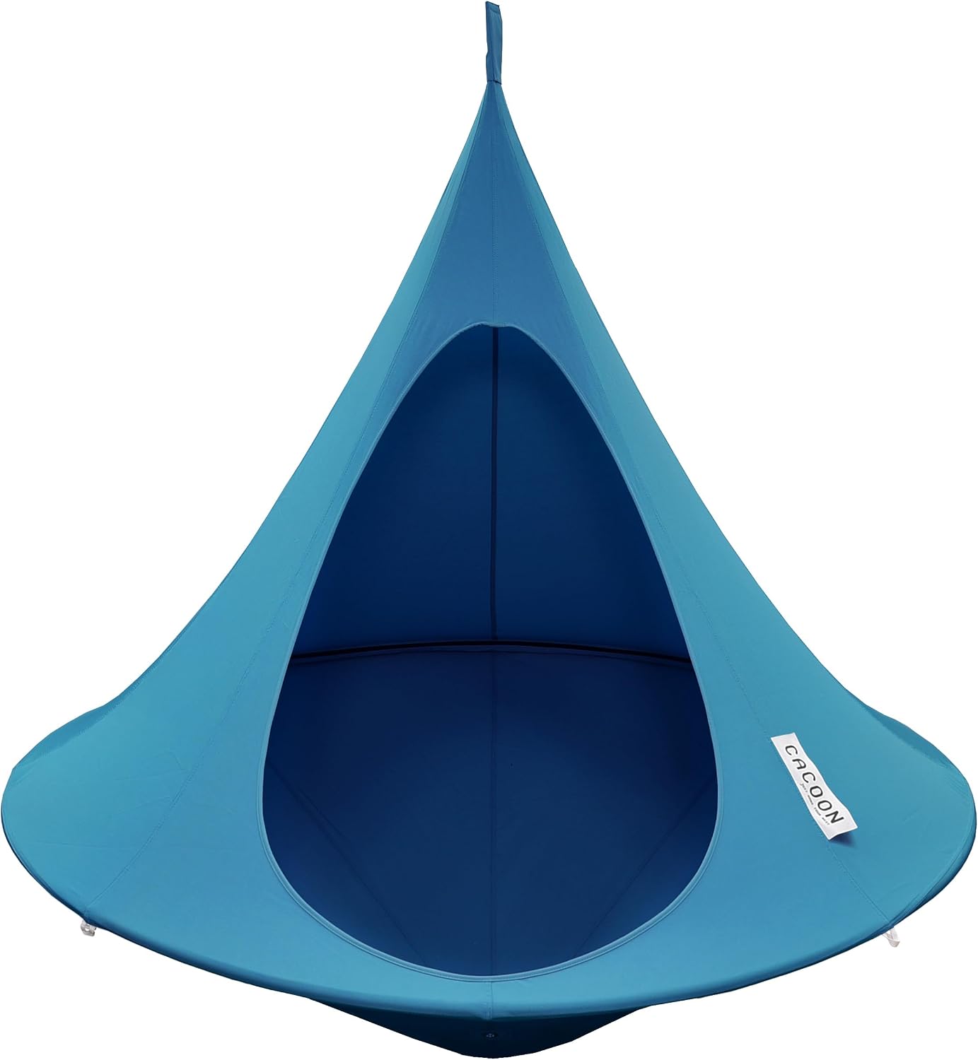 Double Cacoon Hanging Chair for Two – Cozy Indoor/Outdoor Hammock with Polyester Canvas, 440 lb Capacity, Includes 18ft Rope & Carabiner (Bayou Breeze)