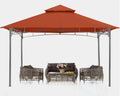 ABCCANOPY Gazebos for Patios 10x10 - Outdoor Steel Frame Gazebo for Lawn Backyard Garden Deck (Rust Red)