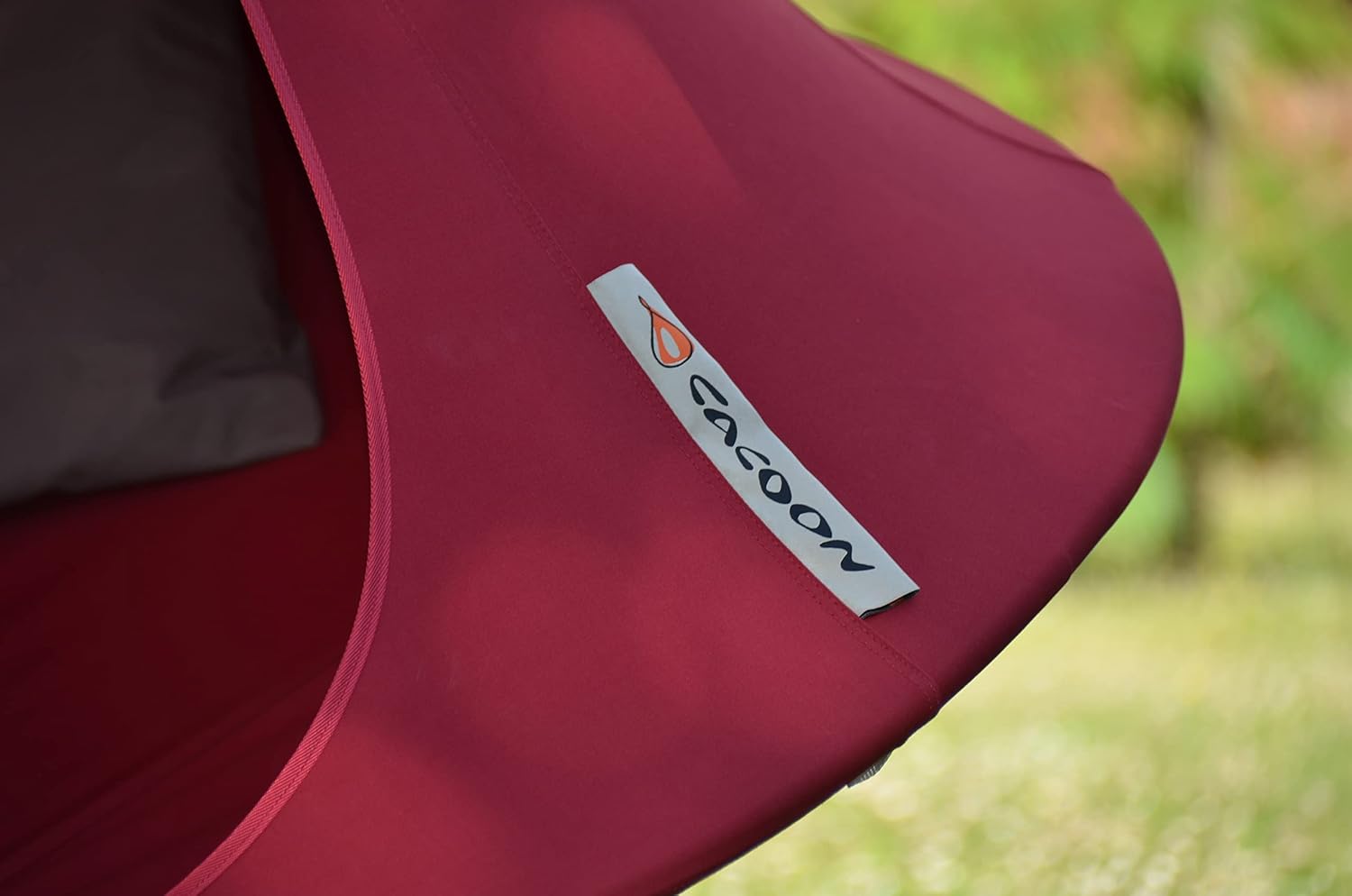 Vivere Double Cacoon Hanging Chair Indoor/Outdoor Polyester Canvas Hammock, Red