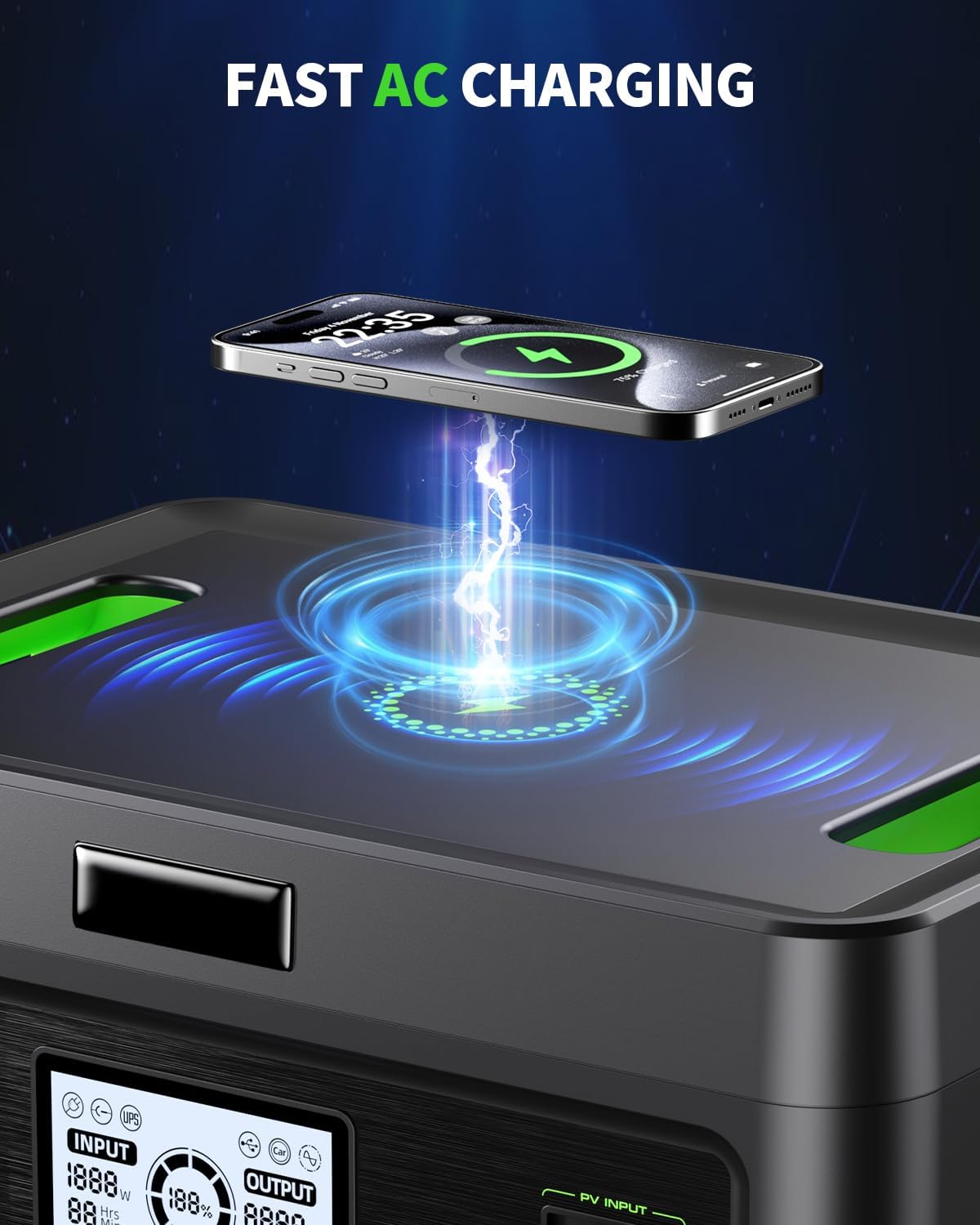 2400W Portable Power Station 1843Wh Solar Generator LiFePO4 Battery Power Bank Station PD100W USB-C & 4 AC Outlets for RV Camping Home Emergency UPS Backup