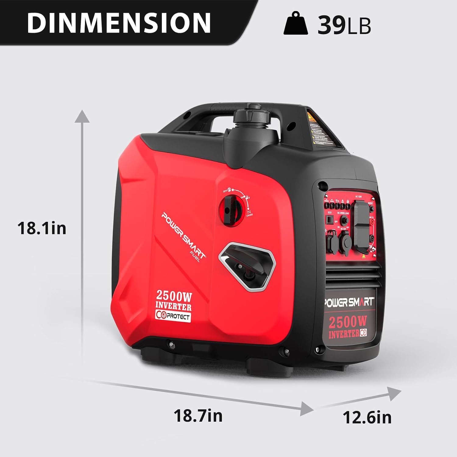 PowerSmart 2500-Watt Portable Inverter Generator, Quiet for Camping