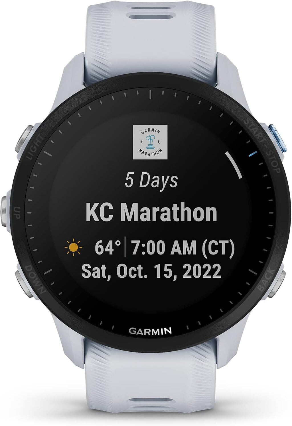 Garmin Forerunner® 955, GPS Running Smartwatch, Tailored to Triathletes, Long-Lasting Battery, Whitestone (Renewed)