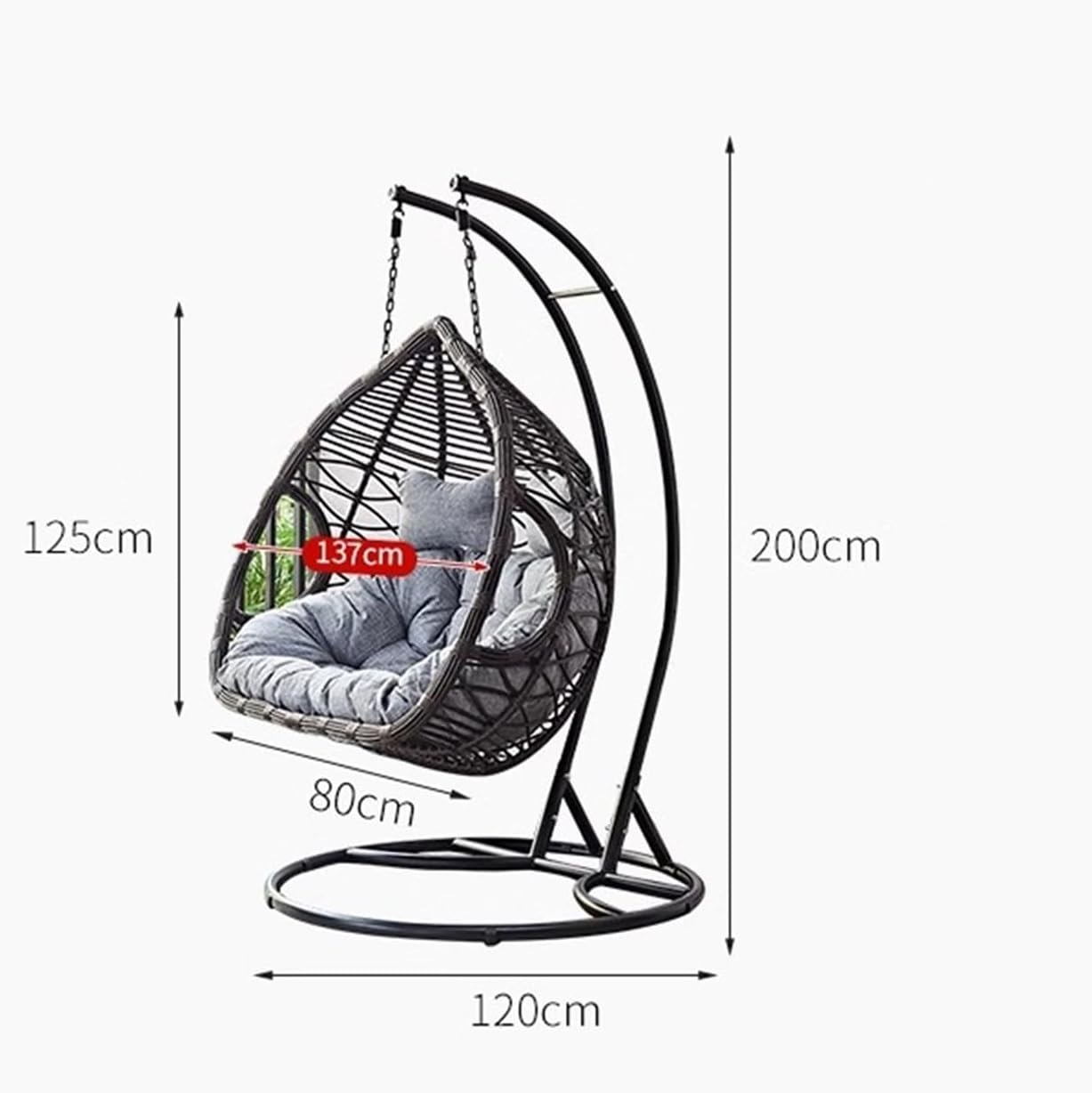 Rattan Chair Hanging Chair Household Rocking Chair Hanging Basket Chair Indoor Swing Rocking Chair Rocking Basket Chair Balcony Hanging Basket Chair Modern Accent Chair for Living Room