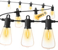 FOOMAN LED Outdoor String Lights, 300FT Outside Waterproof Patio Lights with 146+3 Shatterproof ST38 Edison Bulbs, 2700K Warm White Hanging Light, Dimmable Light for Backyard Porch Gazebo(150FT x 2)