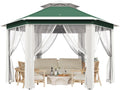 13x13 Ft 6-Sided Pop-Up Gazebo Canopy Tent with Removable Mesh Netting - Waterproof UV Protection Outdoor Instant Shelter for Patio, Backyard, Camping & Beach