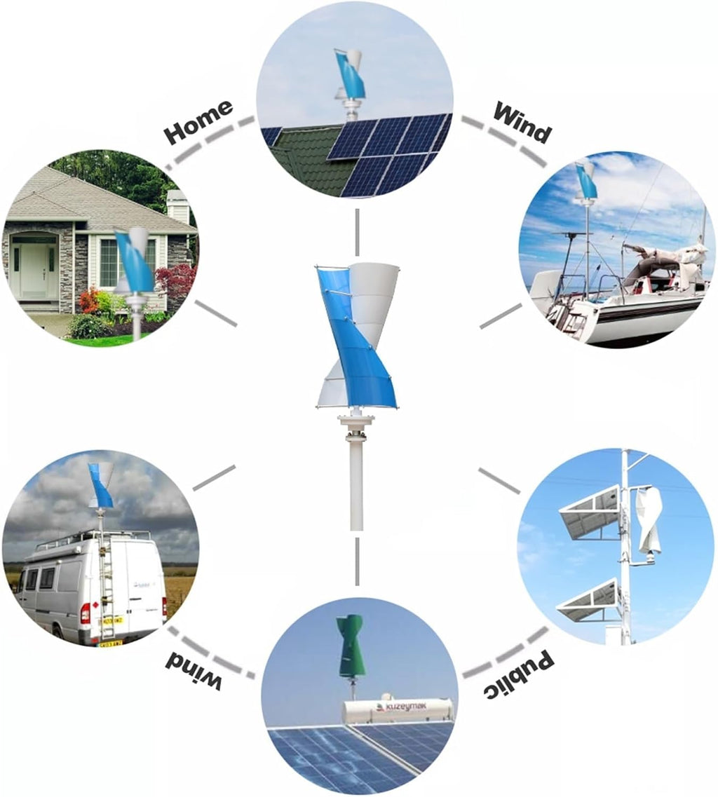 3KW Wind Turbine Generator Kit 24v 48v 96v 120v Vertical Axis Wind Turbine Generator Free Energy Windmill 3 Phase Generator for Home use (24, Volts)