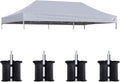 Eurmax USA 10x20 Pop Up Canopy Replacement Top,Universal Instant Canopy Cover ONLY,Heavy Duty UPF 50+ UV Protection,Water & Wind Resistant Tarp,30+ Colors Available,Bonus 4 Sand Bags (Grey)