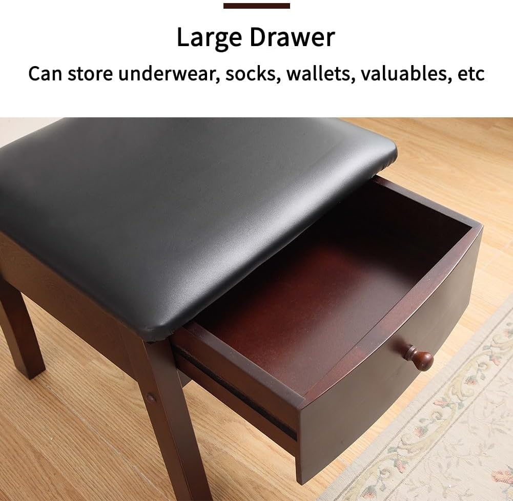 Chair Valet With Drawer Wooden Suit Valet Stand With Contour Hanger Trouser Bar And Top Storage Tray Freestanding Clothes Rack For Men And Women Clothing Organizer For Office Hotel(Dark Brown A)