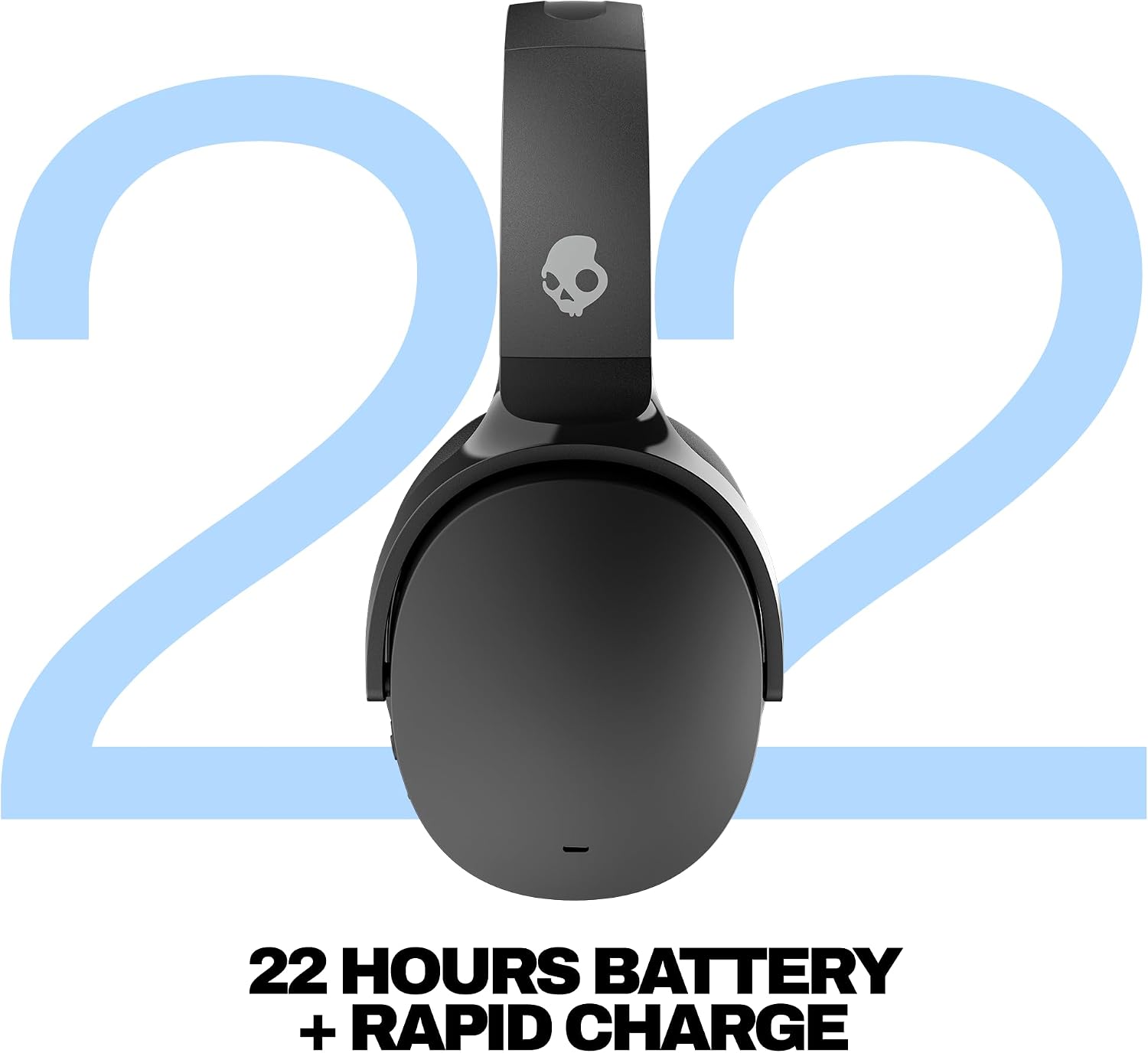 Skullcandy Hesh ANC Wireless Over-Ear Bluetooth Headphones-Extra USB-C Charging Cable,Active NoiseCanceling,22 Hrs Battery,Foldable Lightweight Design, Microphone iPhone Android-True Black(Pack of 2)