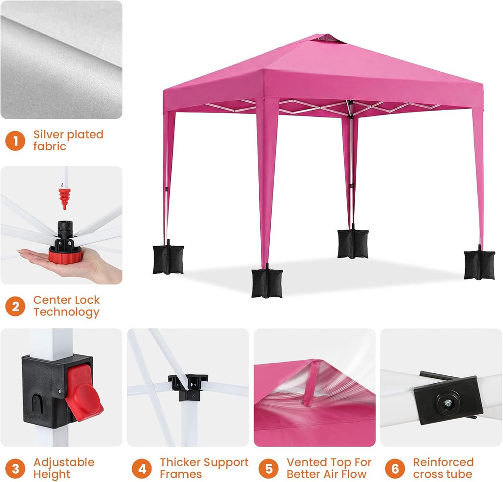 10x10 Pop Up Canopy Outdoor Party Tent with 4 Sidewalls, Outdoor Wedding Party Tent Waterproof UV50 Commercial Canopy Event Shelter Gazebo Tents for Parties, 4 pcs Weight Bag,Carry Bag