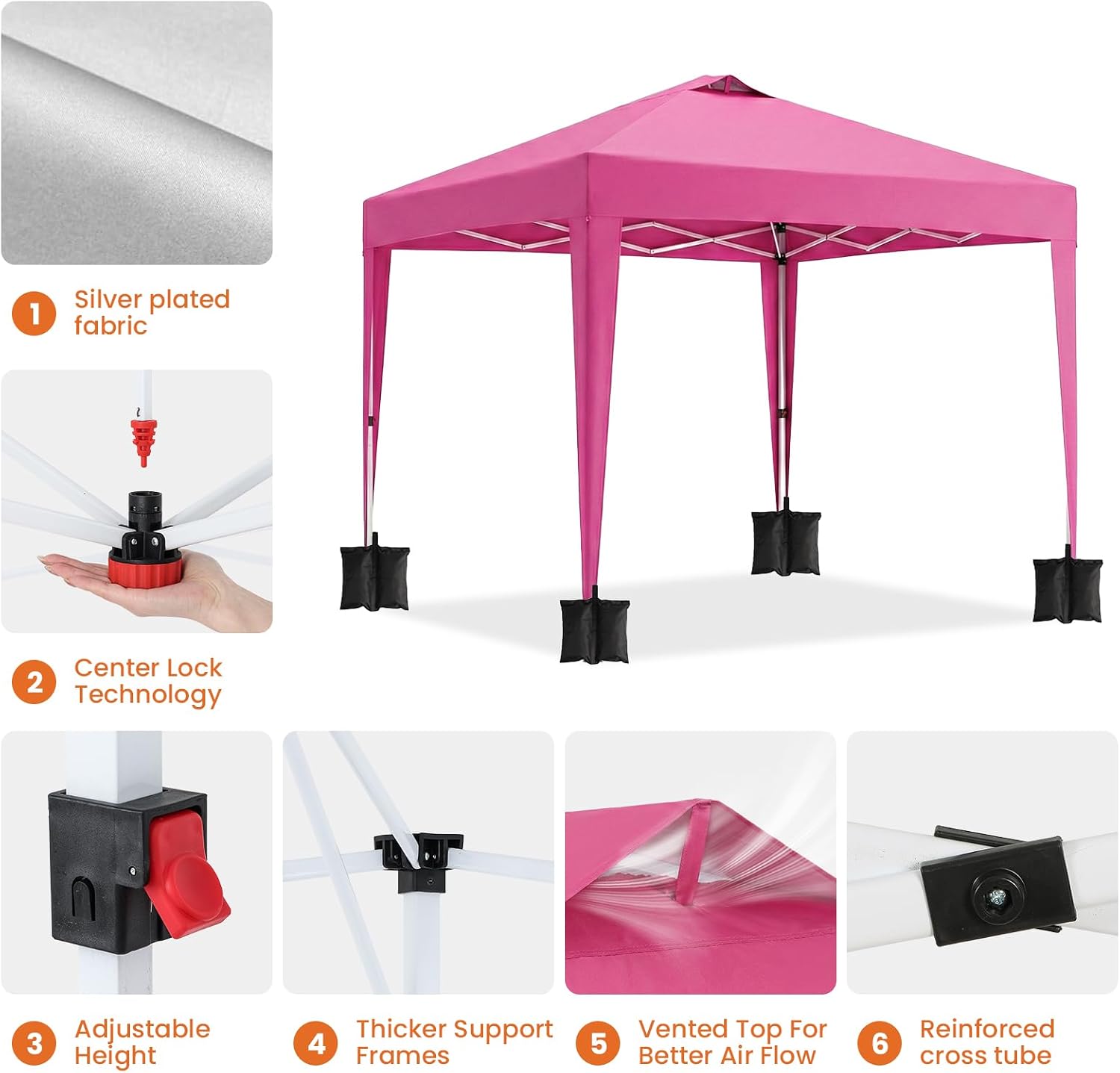 10x10 Pop Up Canopy Outdoor Party Tent with 4 Sidewalls, Outdoor Wedding Party Tent Waterproof UV50 Commercial Canopy Event Shelter Gazebo Tents for Parties, 4 pcs Weight Bag,Carry Bag