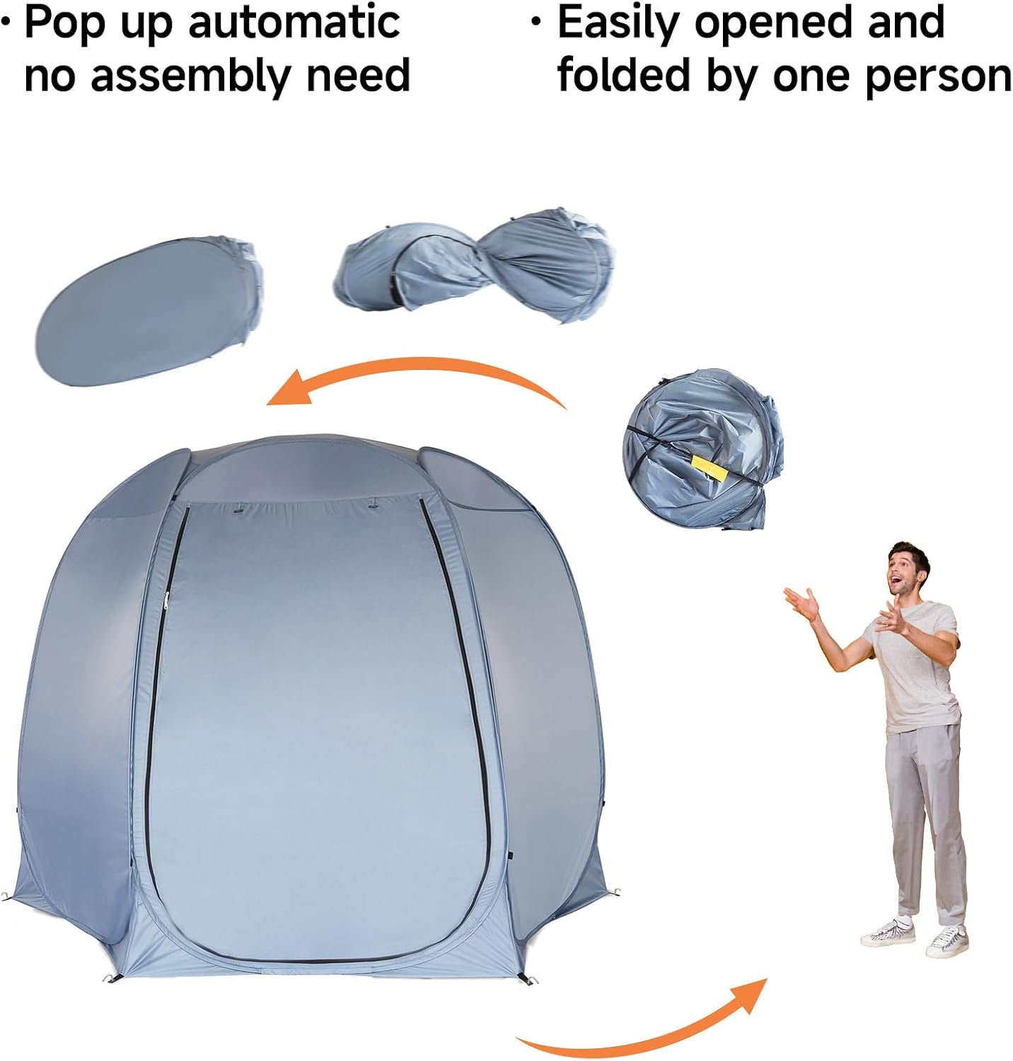 Alvantor® Pop Up Screen Tent House Room Instant Outdoor Camping Canopy Sun Shelter Gazebo for Patio, Backyard & Deck, Privacy Tent(2-10 People, 8'x8' 10'x10' 12'x12')