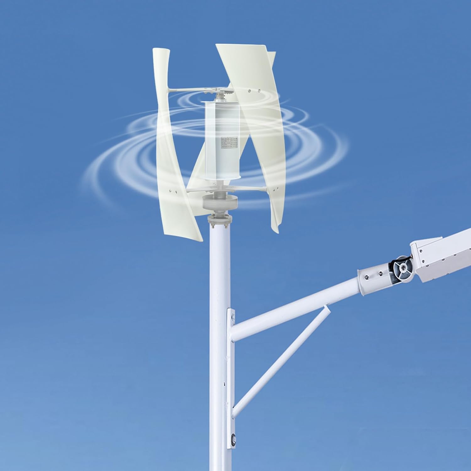 Wind Generator, 500W 12V 3 Blade Vertical Wind Turbine Generator Vertical Axis Wind Turbine Vertical Wind Generators Kit Wind Power Generators w/Auxiliary Wind Wheel for Home, Business, Ships