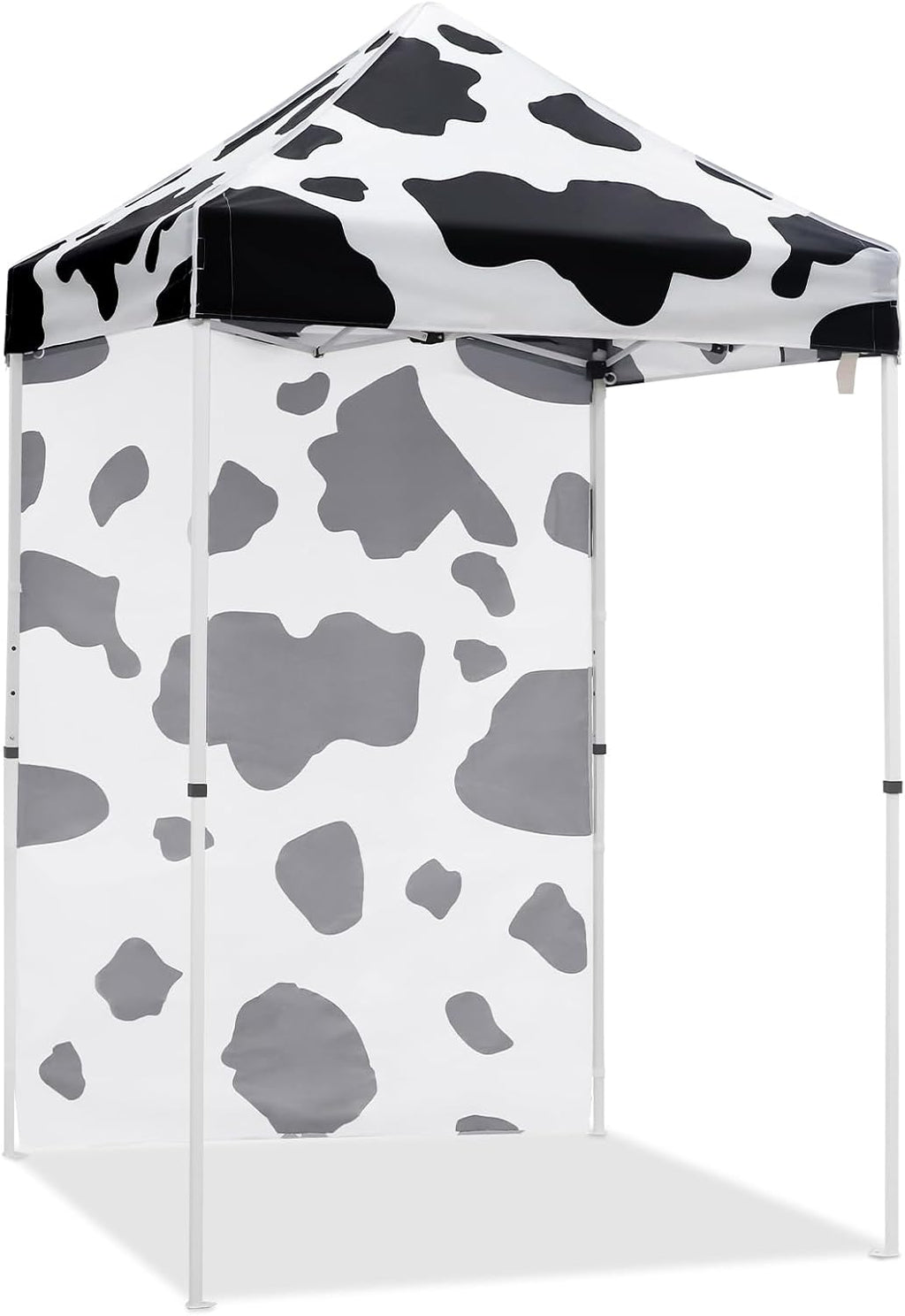 EAGLE PEAK Pop up Canopy 5x5, Outdoor Portable Canopy Tent with One Removable Sunwall, Carry Bag Included, Cow Print